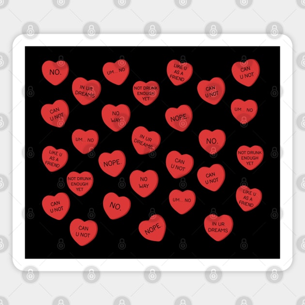 Mean Valentines Day Candy pattern Magnet by valentinahramov